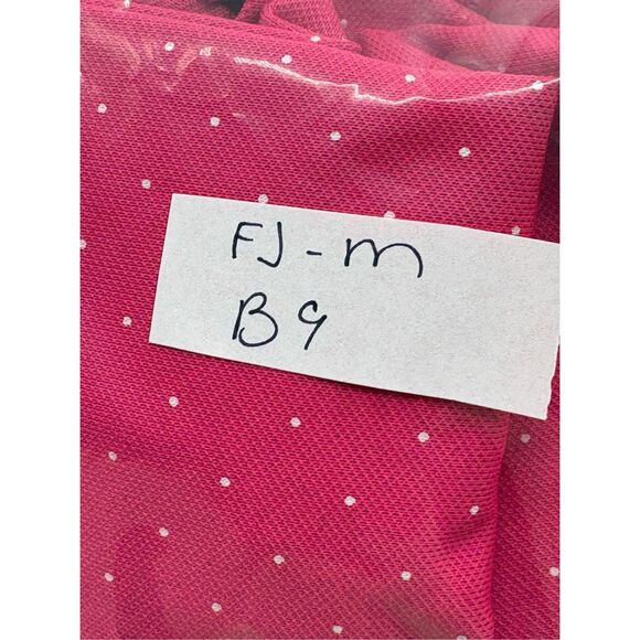 Footjoy Polo Shirt Golf Polka Dots Pink Men Size Medium Short Sleeve - Picture 9 of 9